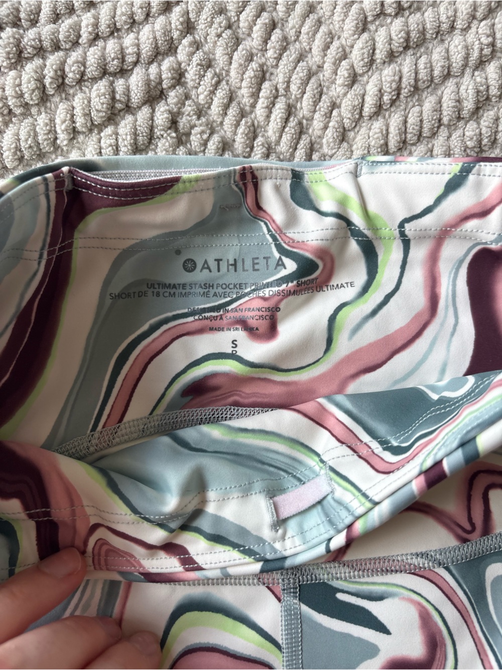 Athleta Marble Swirl Active Set in Sage, Plum, Blush, and Lime - Picture 3 of 3